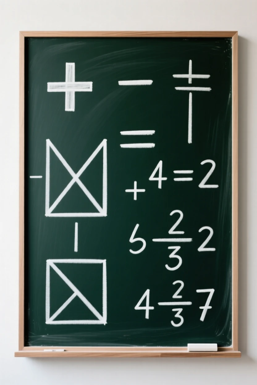 A chalkboard filled with mathematical equations