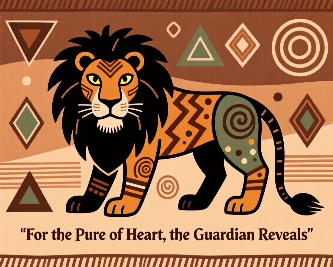A sacred guardian lion appearing only to those who are pure of heart.