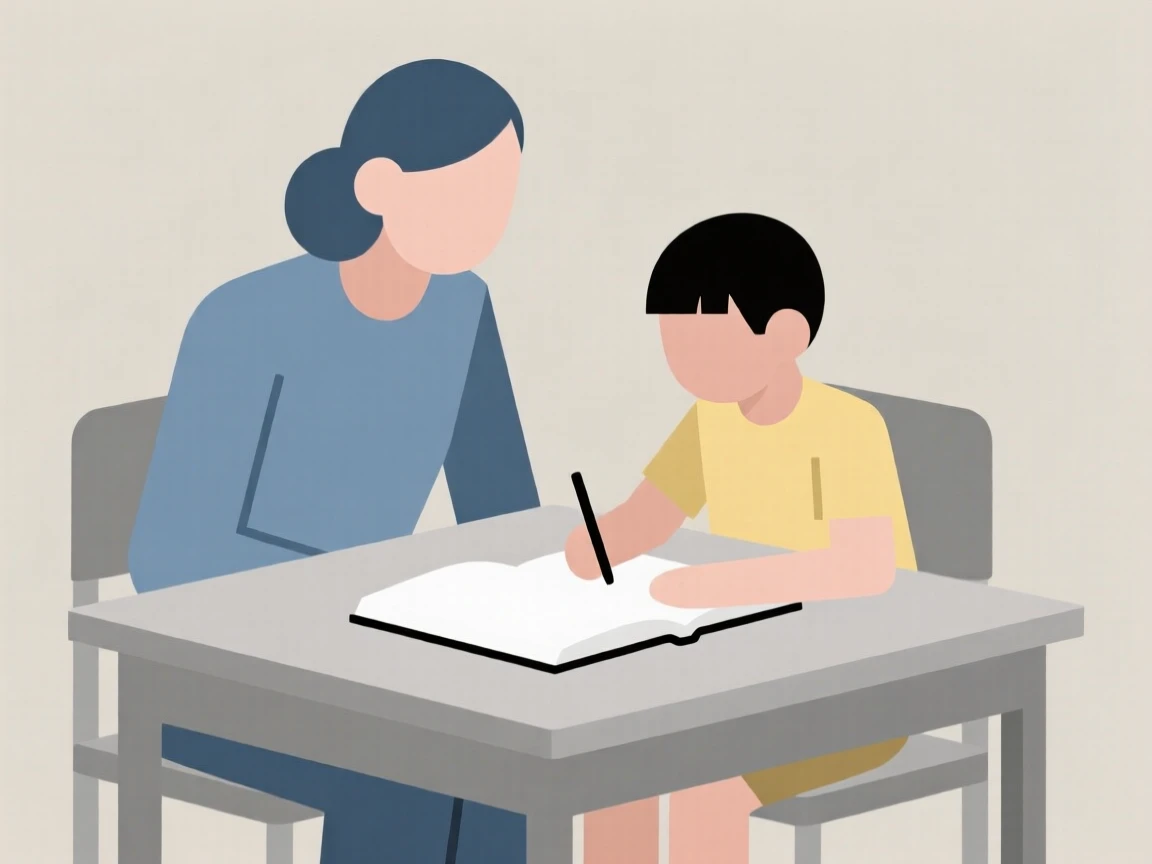 A teacher helping a student with homework