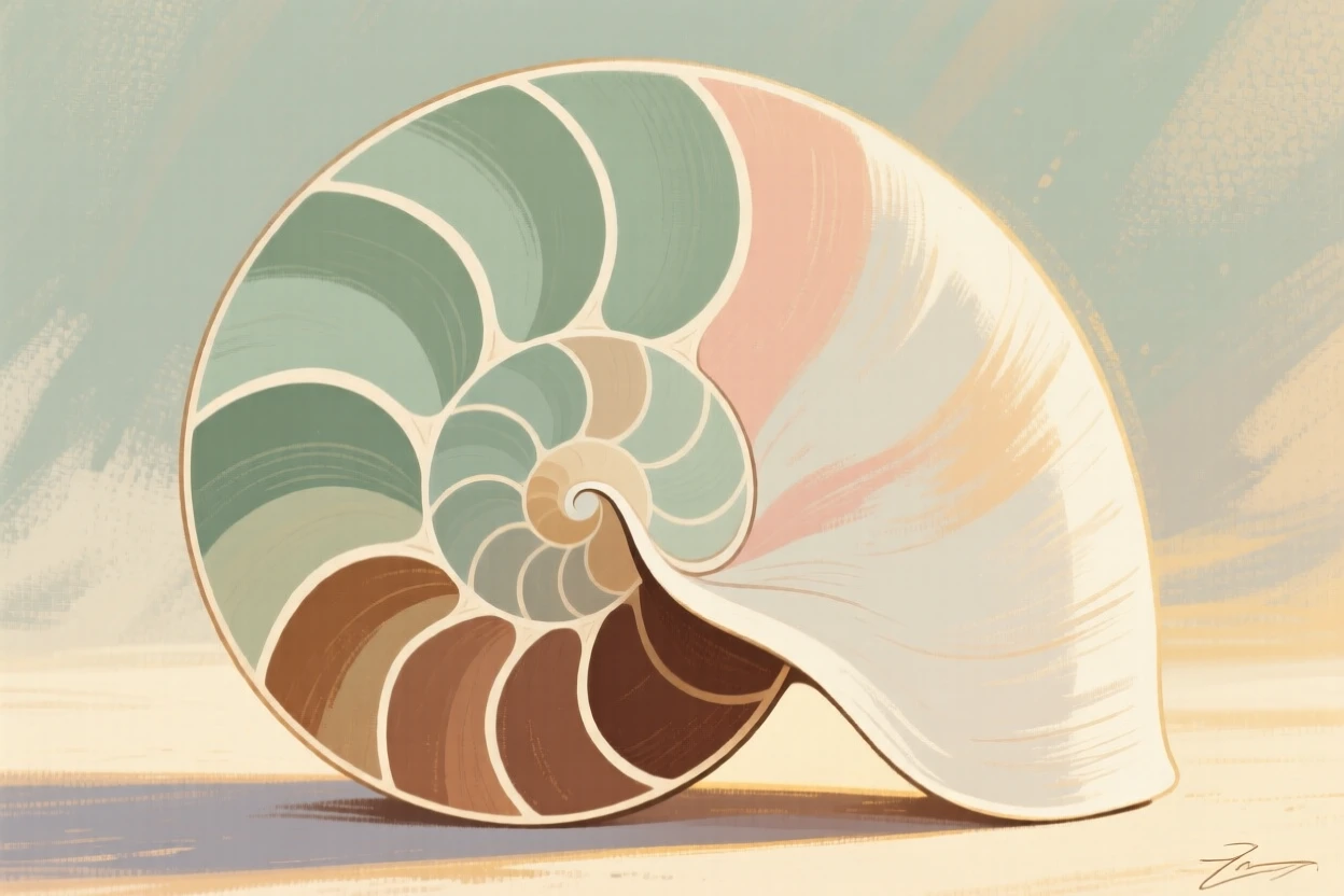 A study of a nautilus shell's spiral cross-section