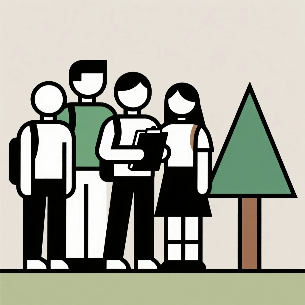 A group of students on a science field trip