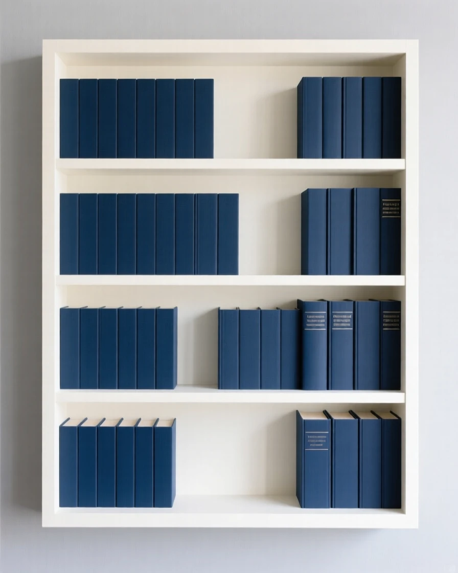 A bookshelf filled with encyclopedias