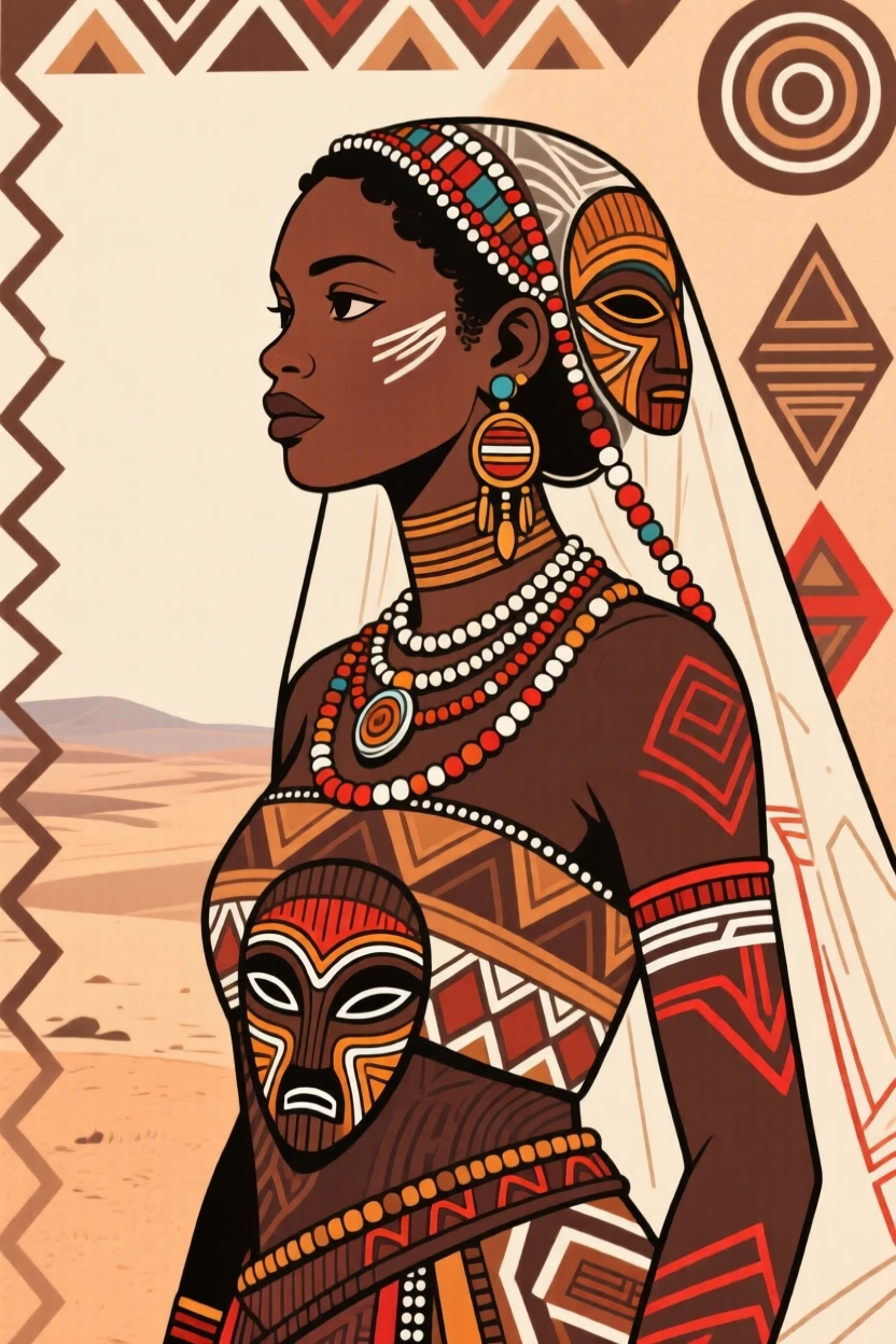 A young bride gazing thoughtfully toward the horizon.