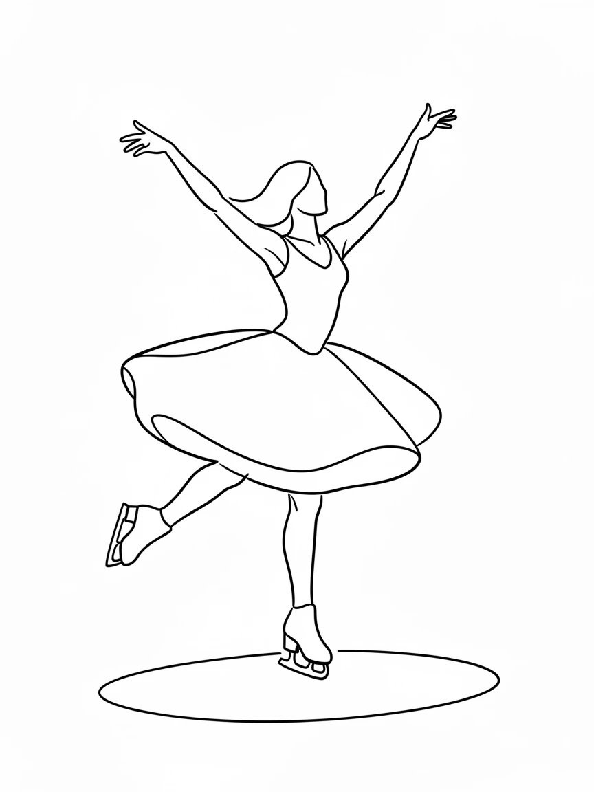 A figure skater spinning gracefully on an ice rink