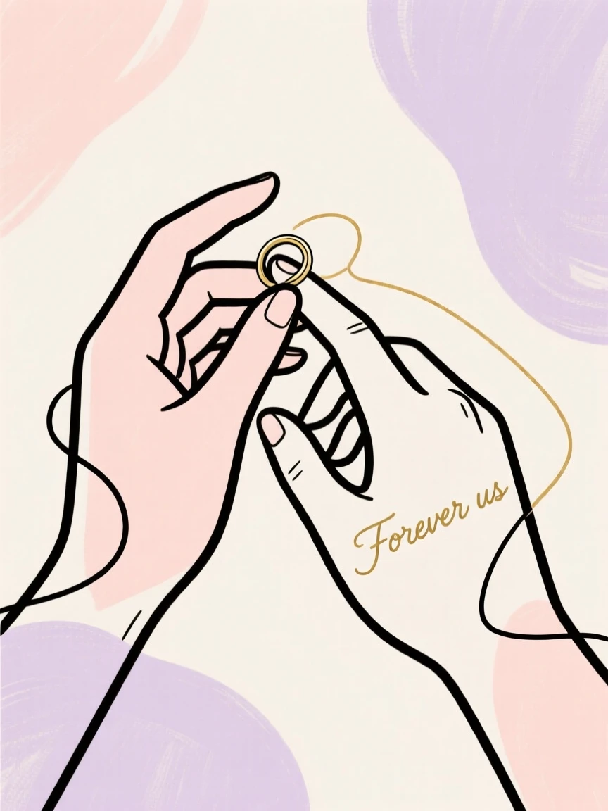 A wedding ring exchange close-up