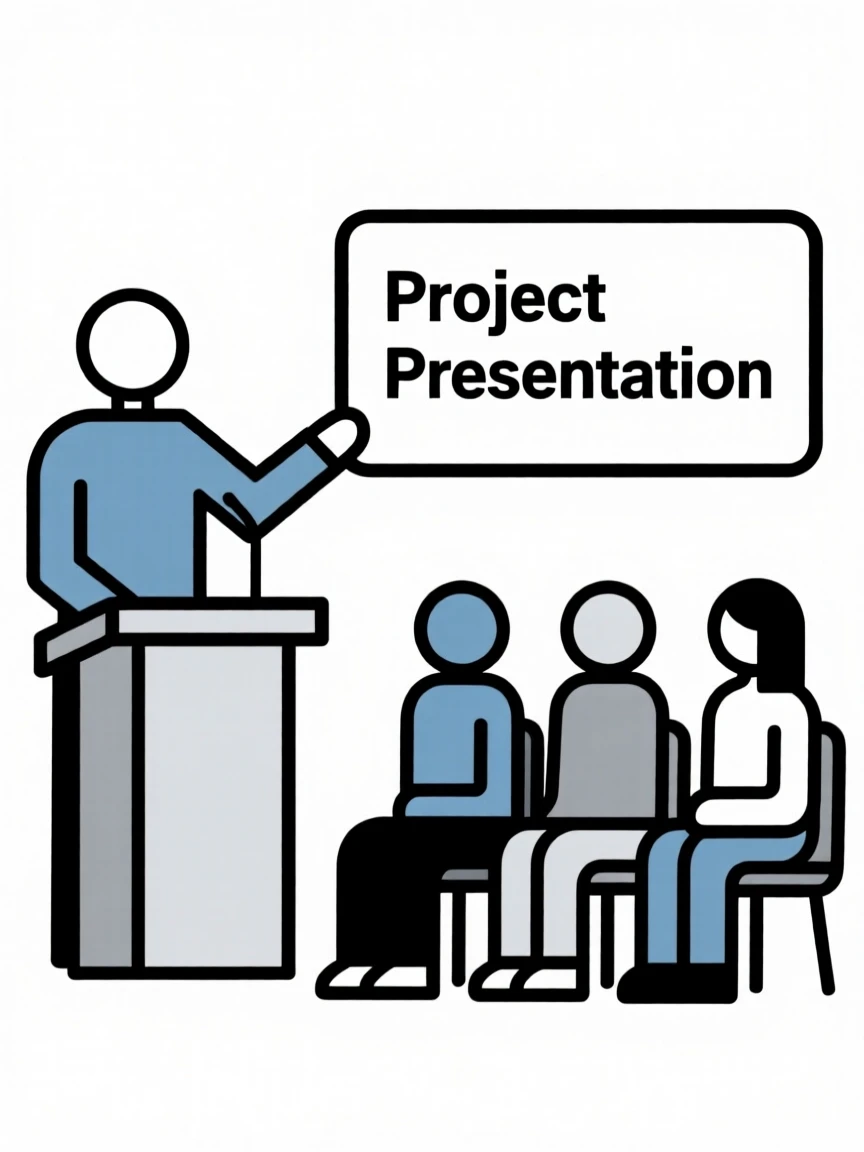 A student presenting a project to classmates
