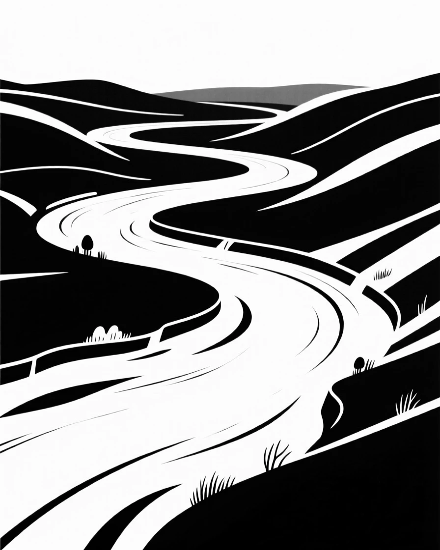 A wide river winding through a green valley.