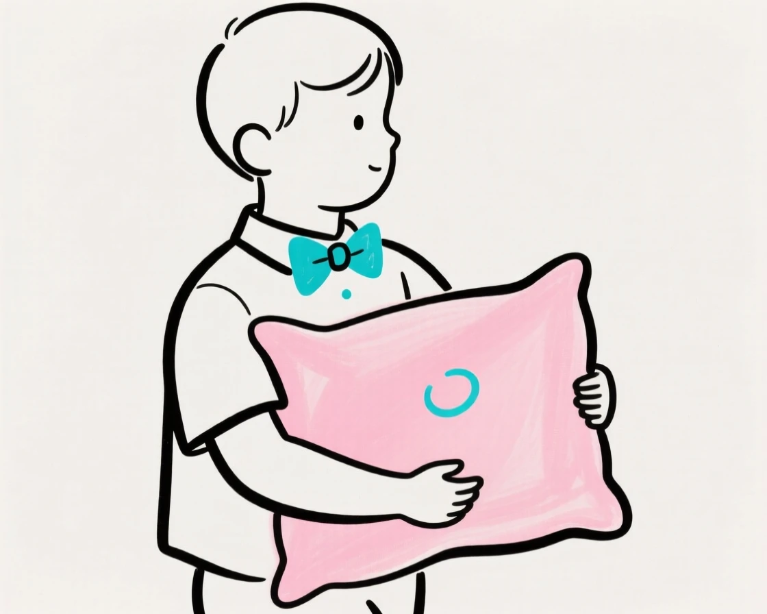 A ring bearer carrying a pillow