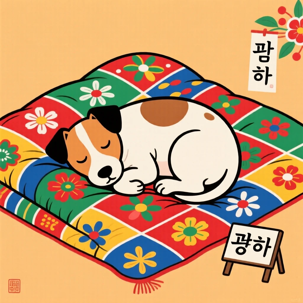 A small terrier curled up on a folded quilt.
