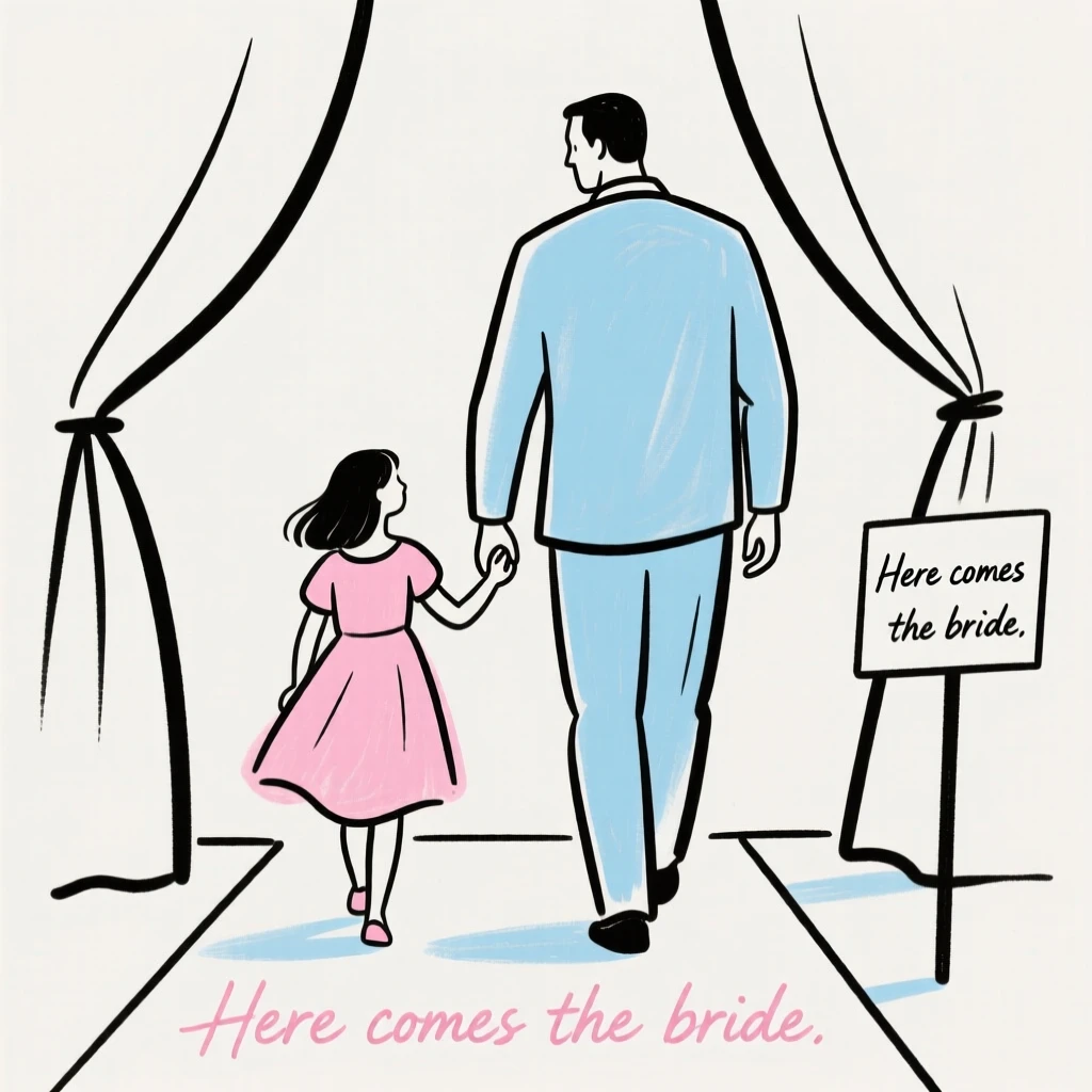 A father walking his daughter down the aisle
