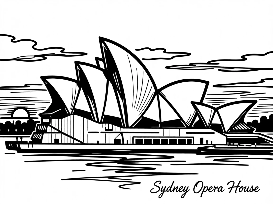 The Sydney Opera House silhouetted against a vibrant harbor sunset.