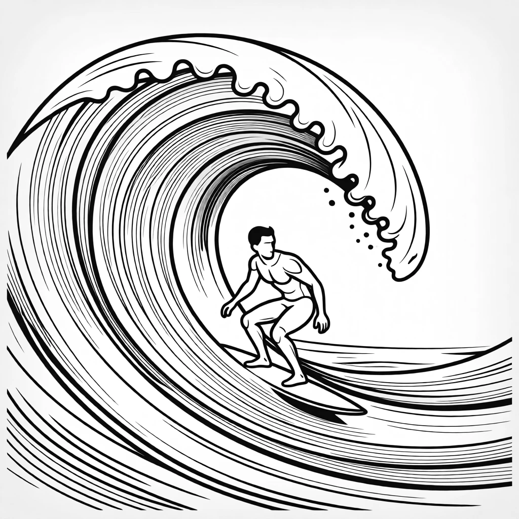 A surfer riding a large wave at sunset
