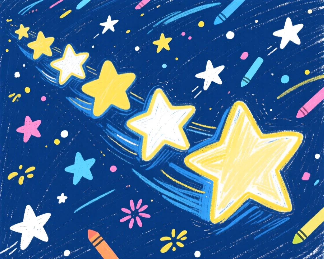 A fleet of stars drifting silently through a field of stars.