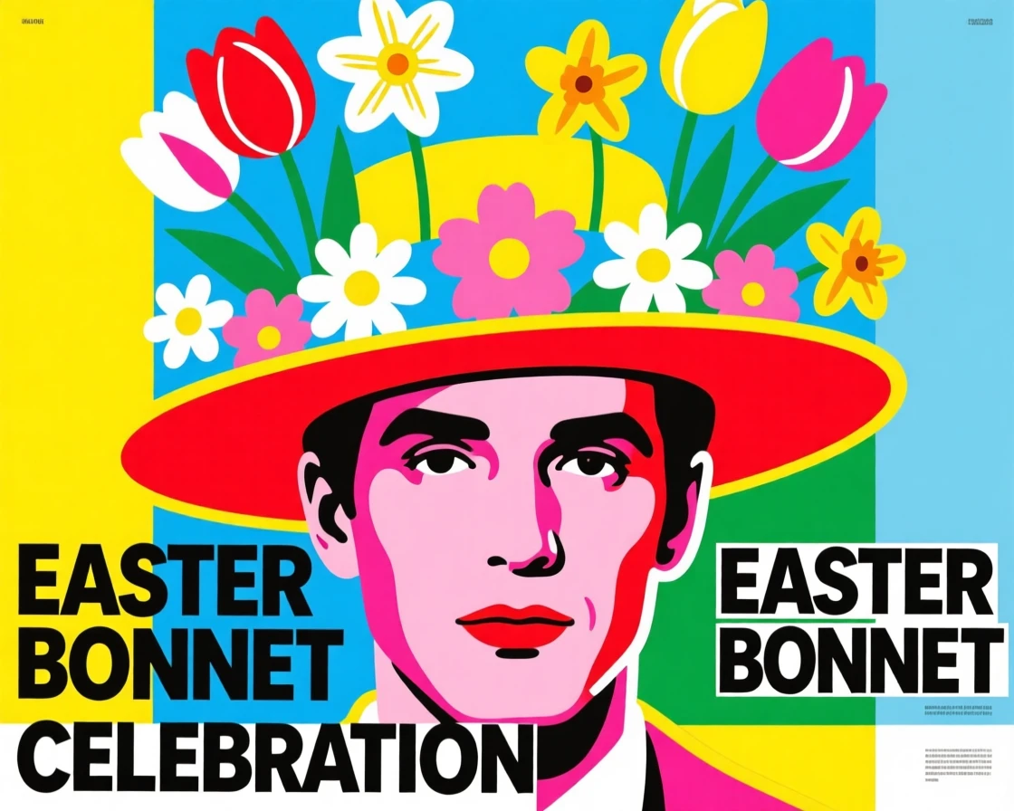 Easter bonnet decorated with spring flowers