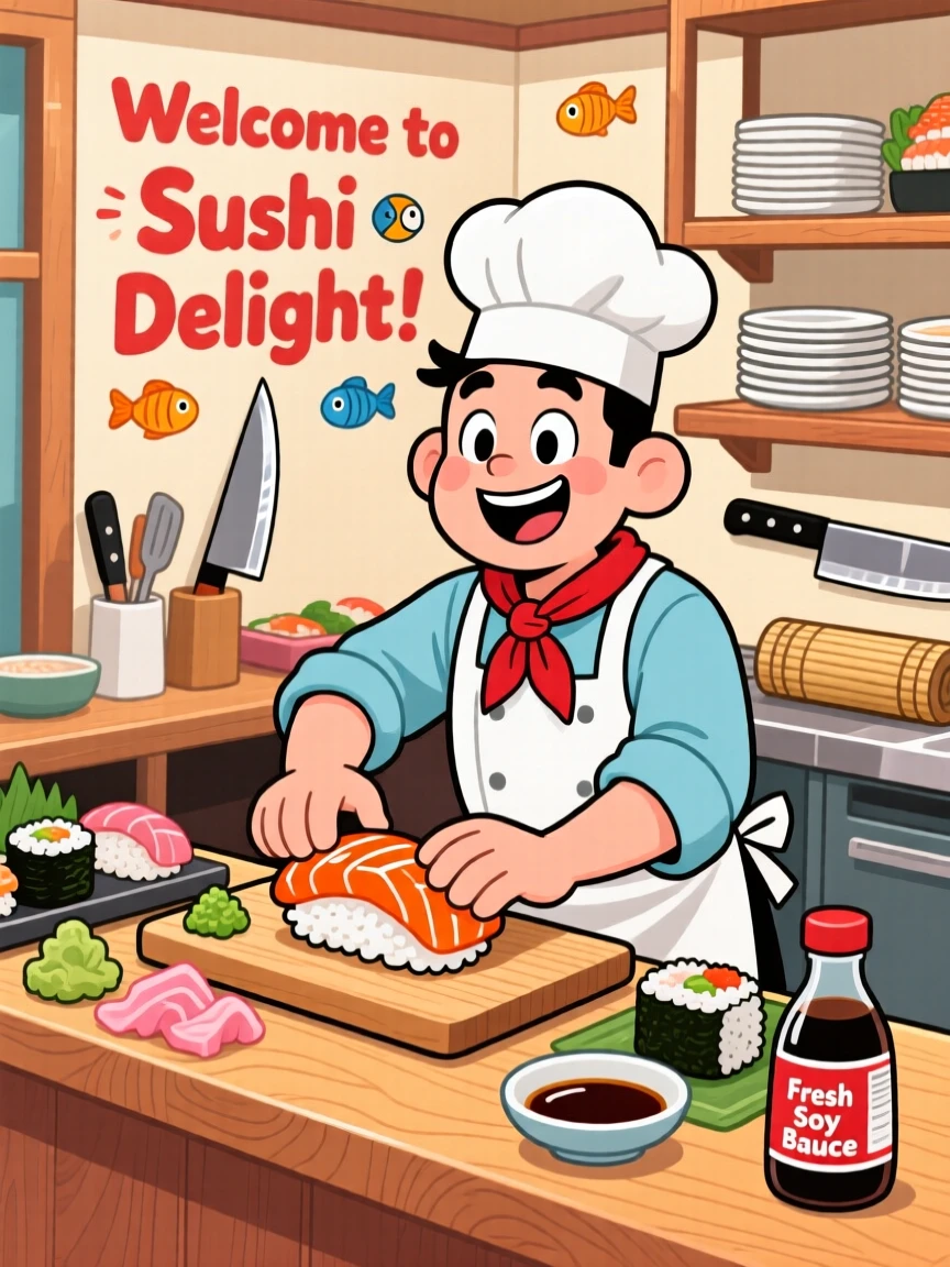 A chef preparing fresh nigiri at a small sushi counter.