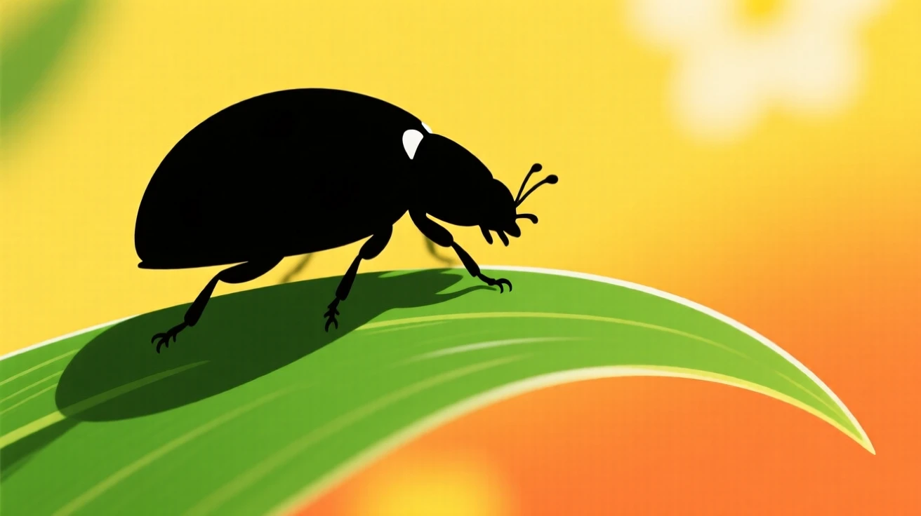 A single ladybug crawling along the edge of a bright green leaf.