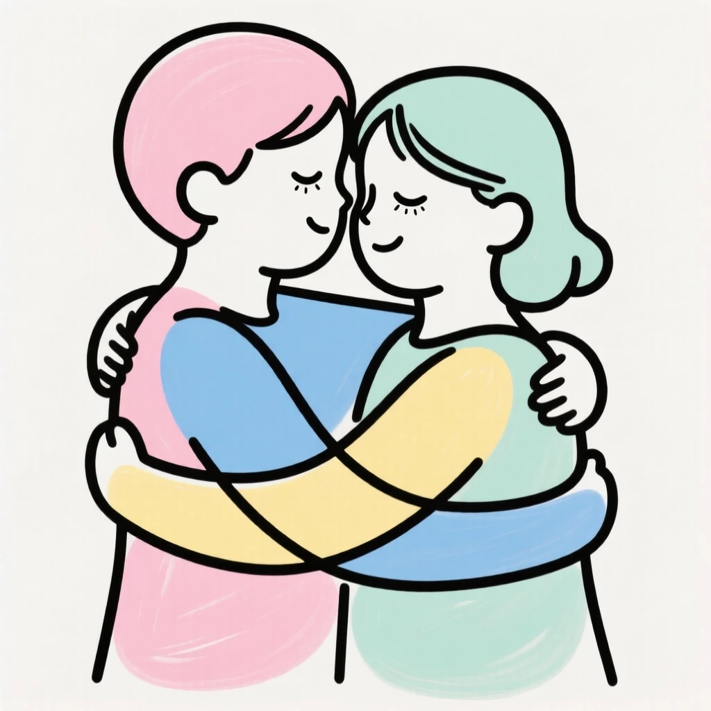Siblings hugging after time apart