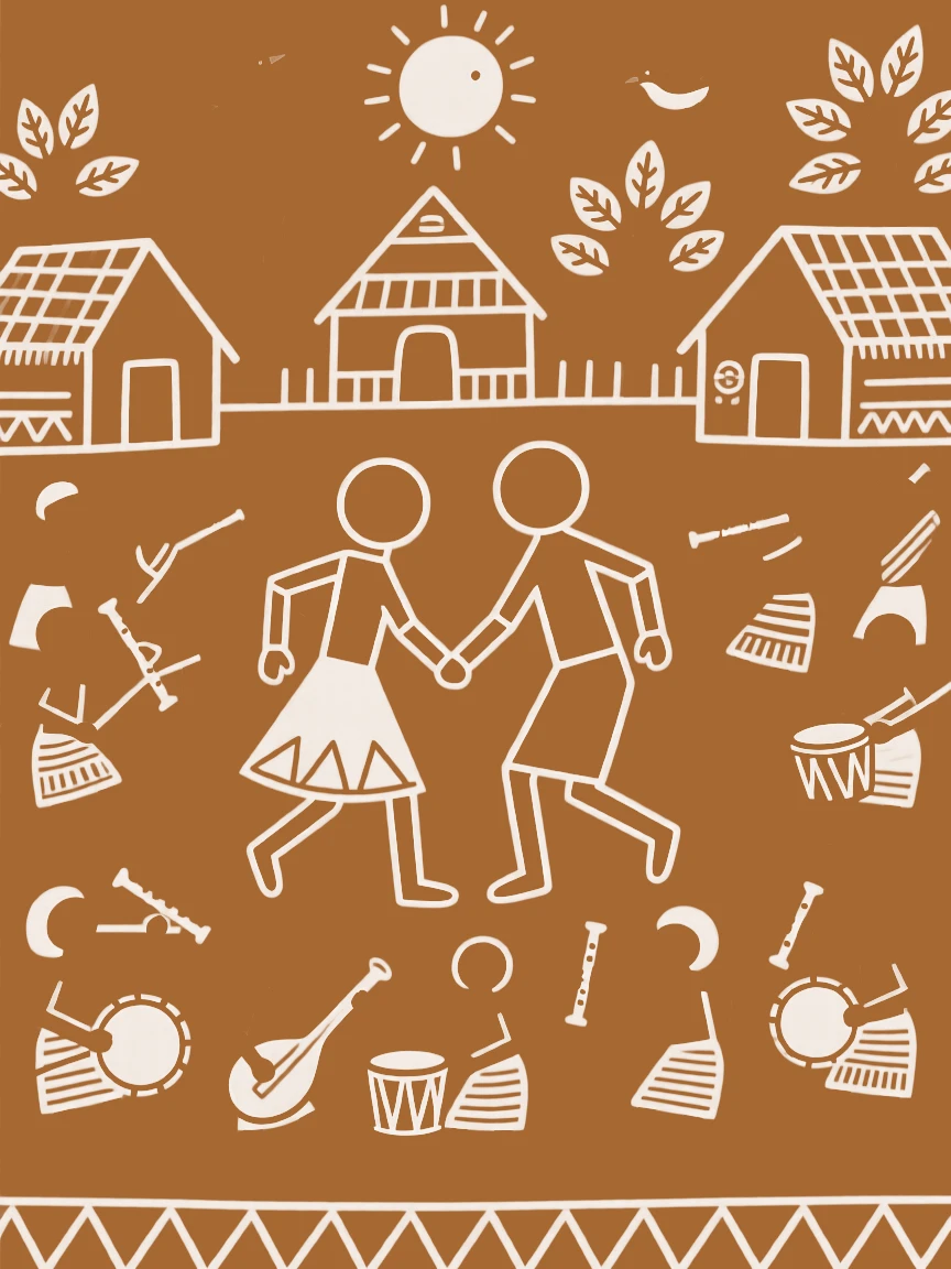 A couple meeting in secret dancing together at a village celebration.