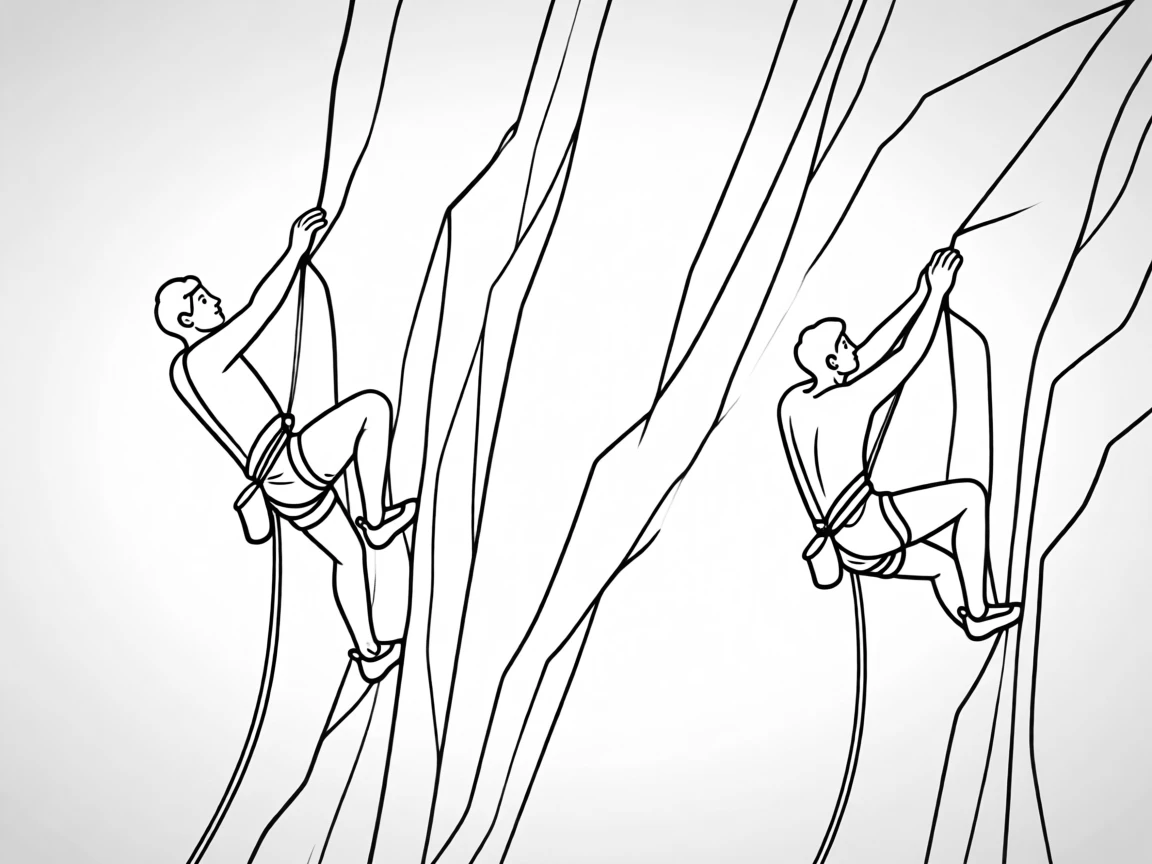 A rock climber scaling a dramatic cliff face