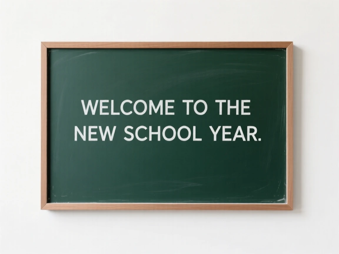 A chalkboard with a welcome message for a new school year