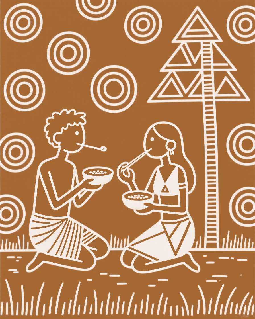 A young couple feeding each other during a festive meal.