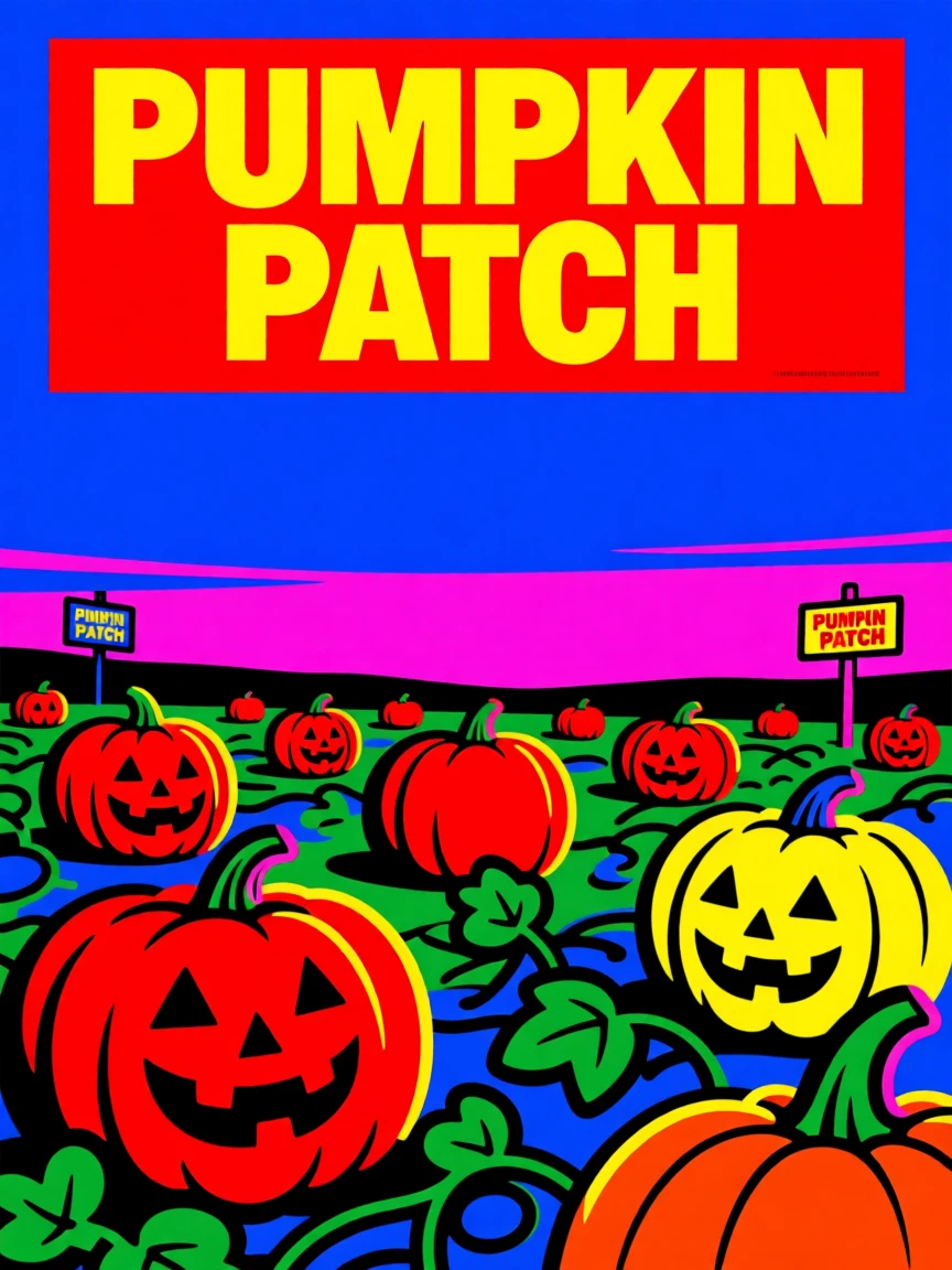 Halloween pumpkin patch at twilight