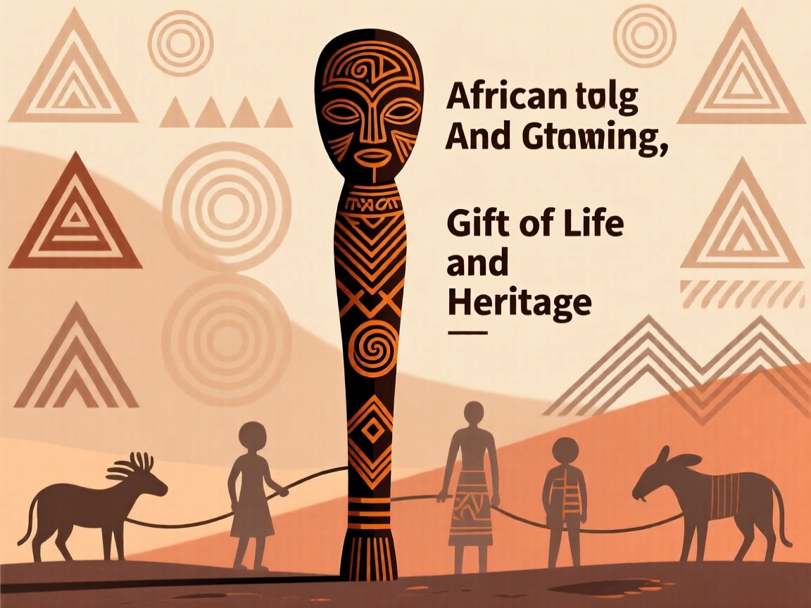 An engraved ceremonial staff presented as a gift during a naming ceremony.