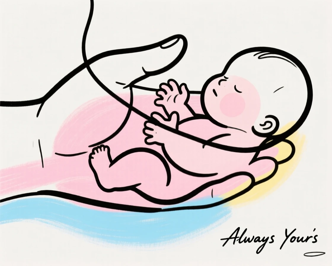 A father's hand holding a baby's tiny fingers