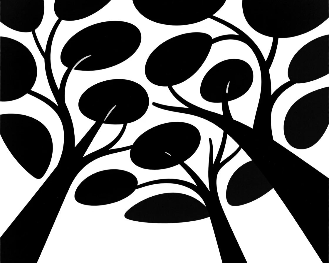 A canopy of trees viewed from below.