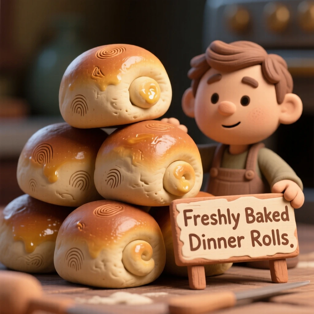 A stack of soft dinner rolls fresh from the oven