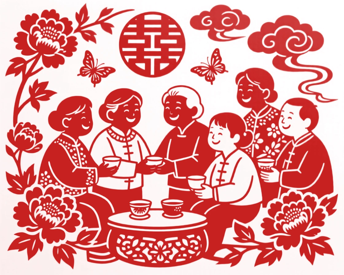 A group of neighbors, celebrating a small daily victory with warm smiles, in a gentle reminder of life's small pleasures.