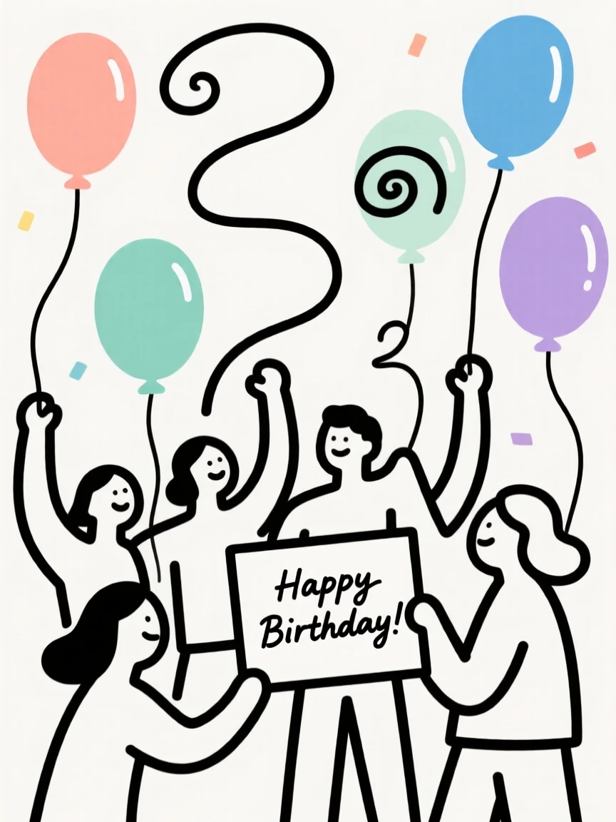 A birthday party with balloons