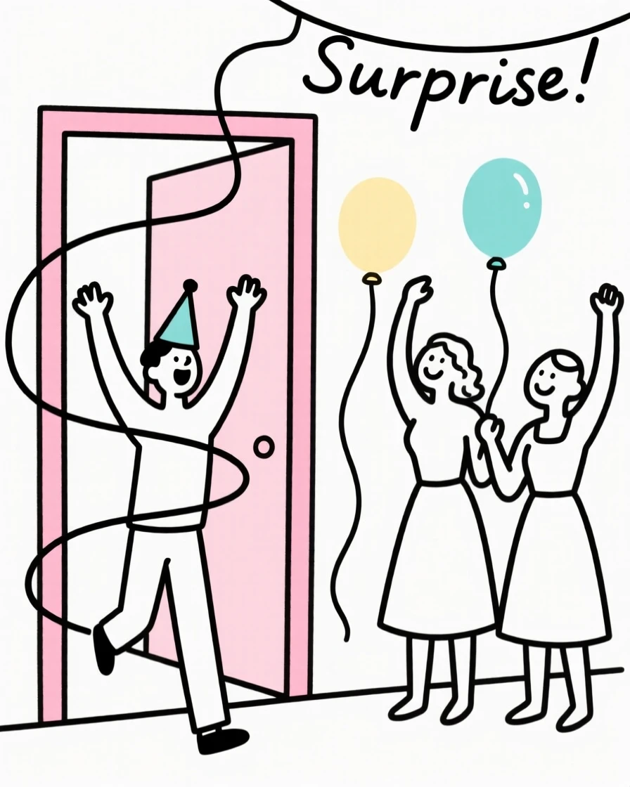 A surprise party reveal