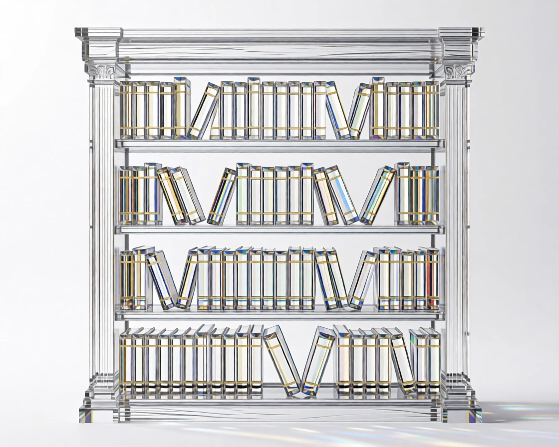 A luxury leather-bound book collection arranged on an antique library shelf.