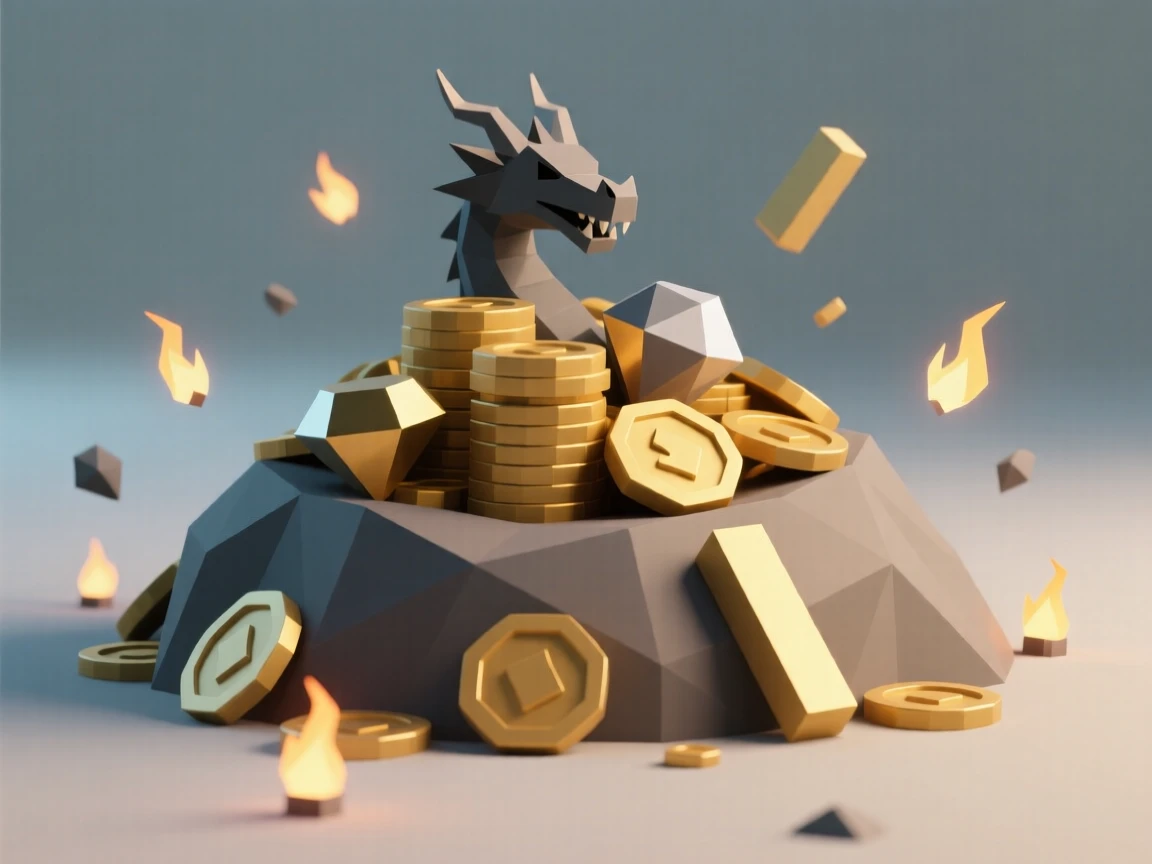 A dragon's hoard of glittering treasure, surrounded by drifting magical embers. the scale of the scene emphasizes its grandeur. The scene feels magical and full of wonder.