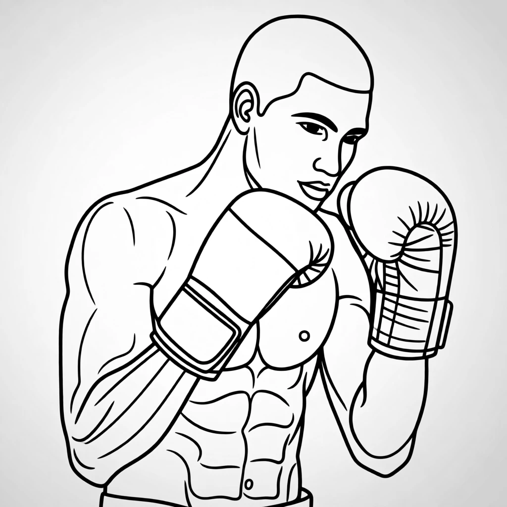 A boxer in a stance ready for a match