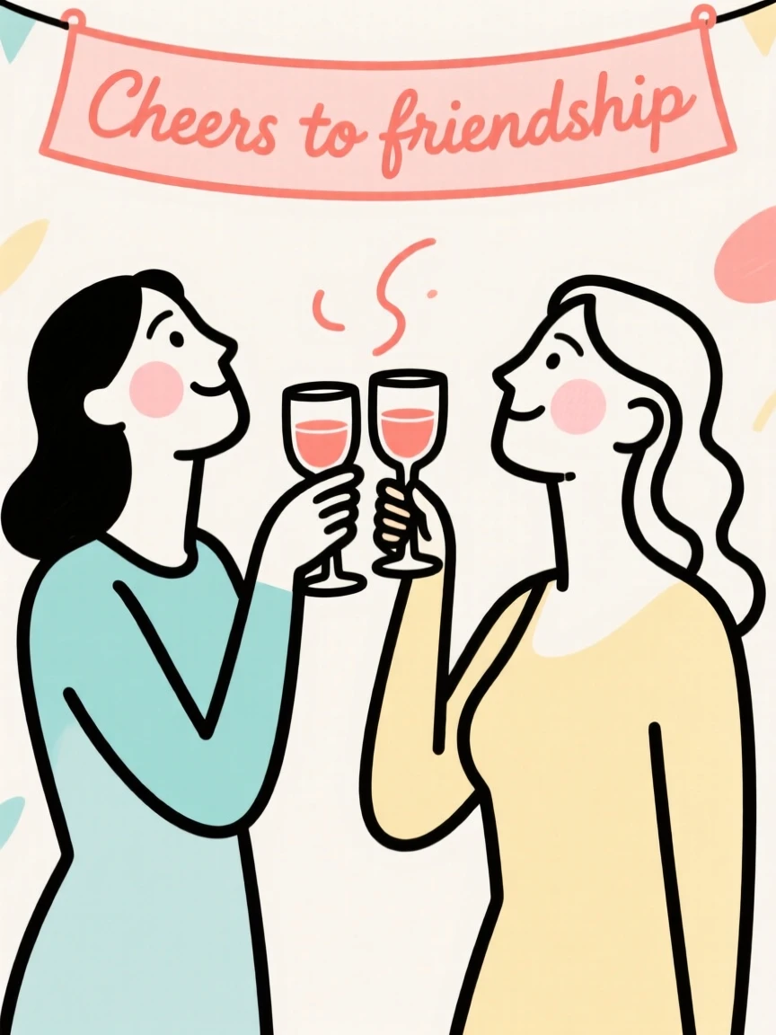 Friends toasting at a celebration