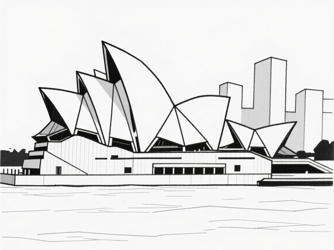 The Sydney Opera House on the harbor waterfront