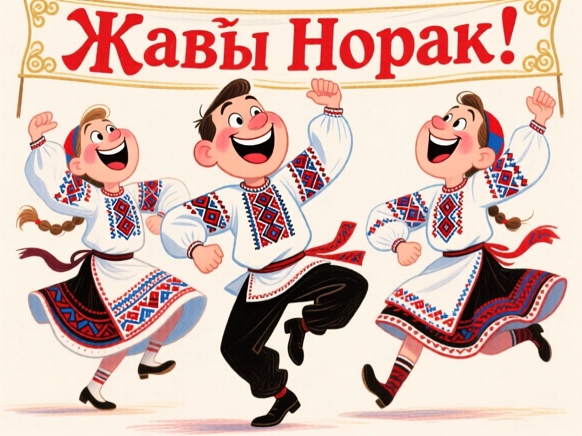 Traditional Ukrainian dancers in embroidered vyshyvanka performing a lively hopak.