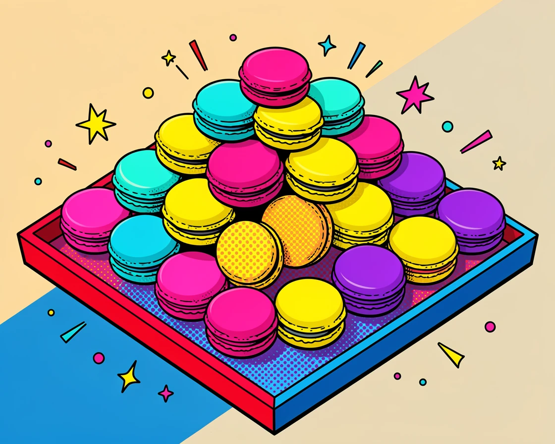 A tray of soft-colored macarons arranged elegantly for a festive gathering