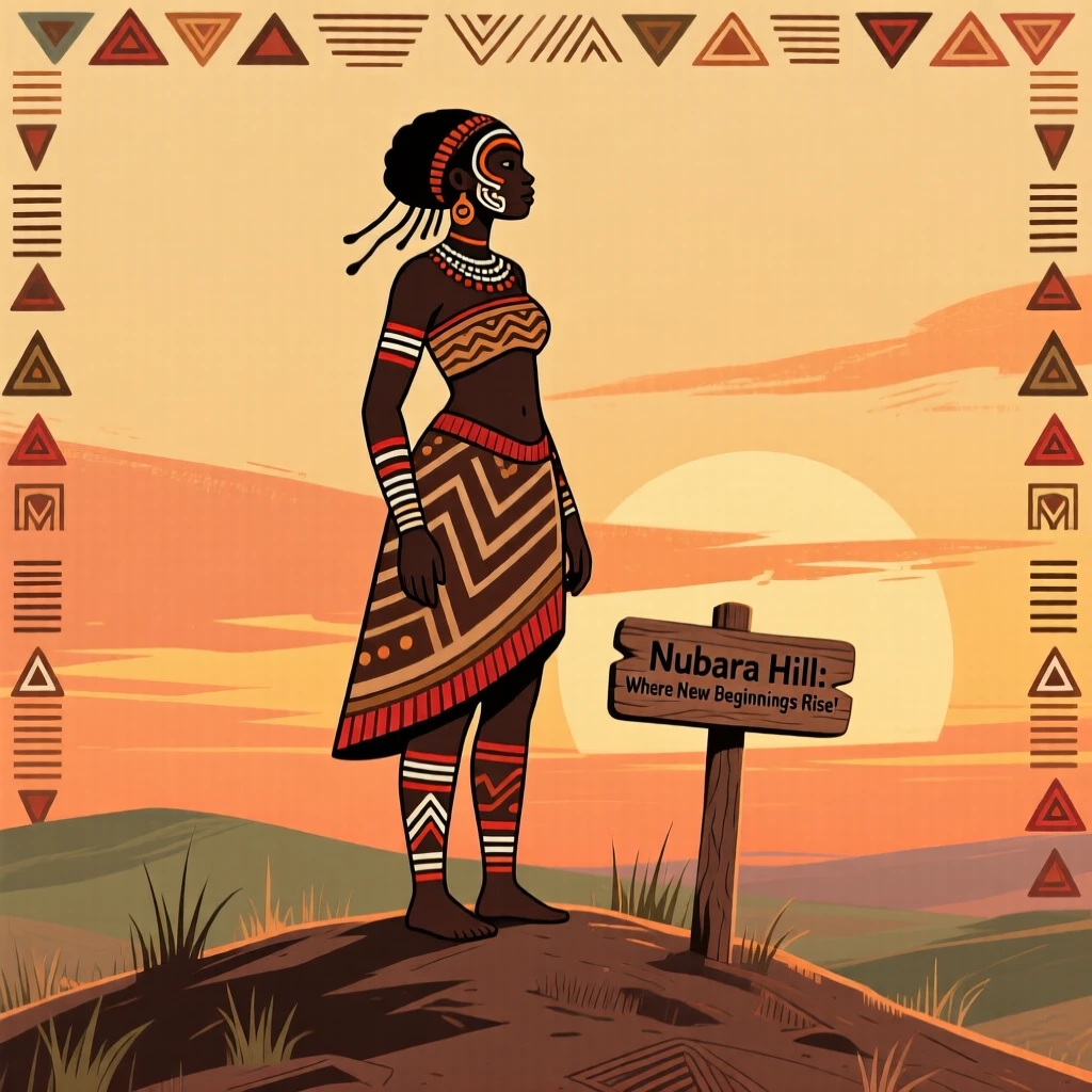 A young bride watching the sunset from a hilltop.