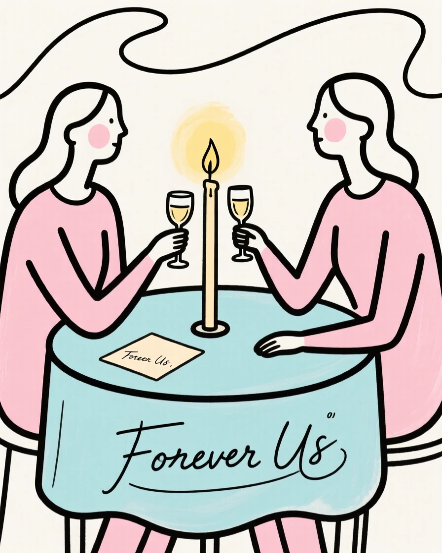 An anniversary dinner by candlelight