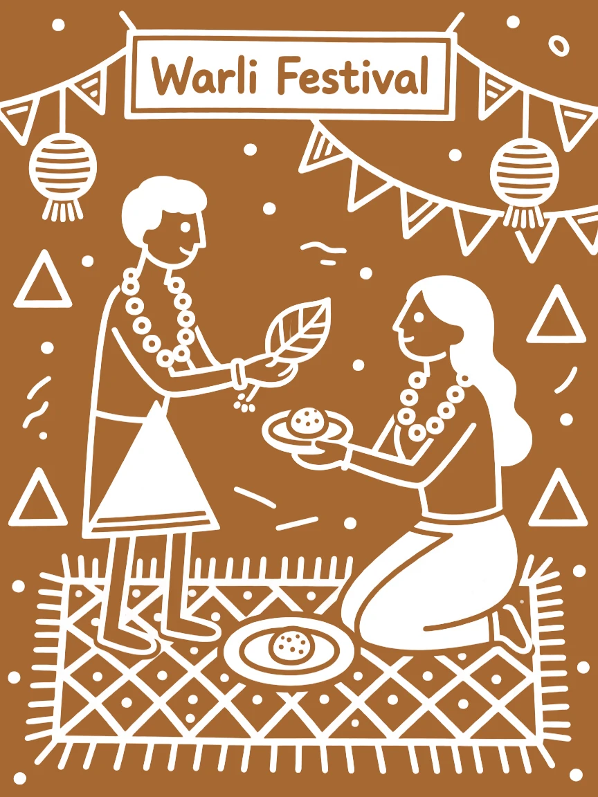 A couple exchanging garlands feeding each other during a festive meal.