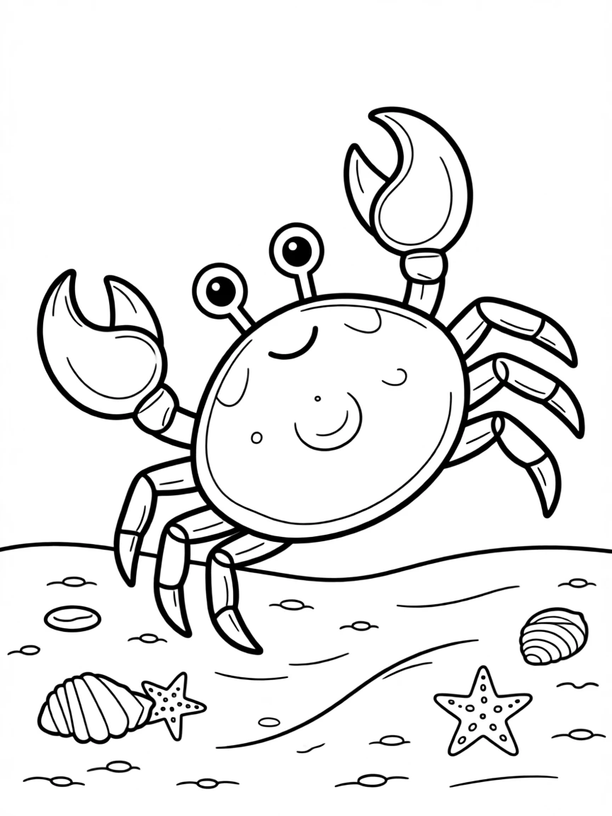 A crab scuttling sideways across a sandy ocean floor
