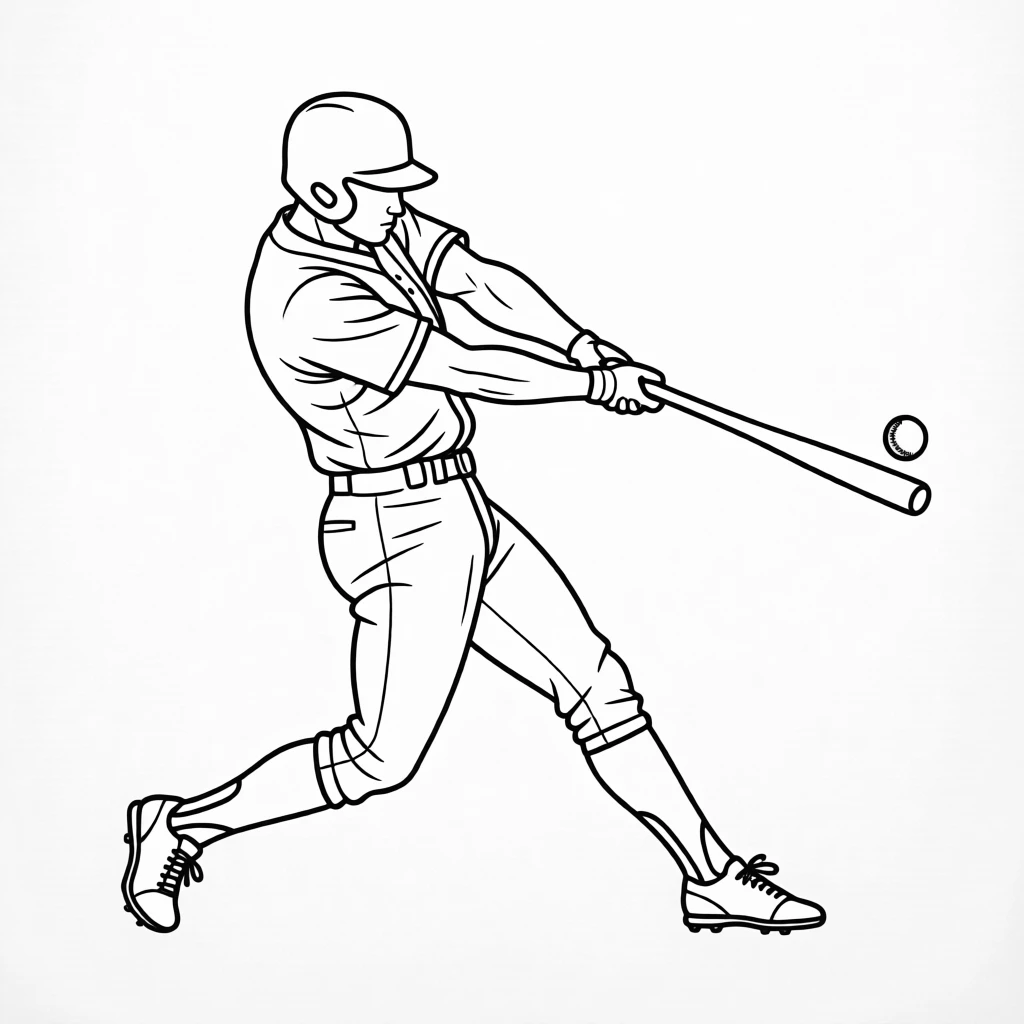 A baseball player swinging at a pitch