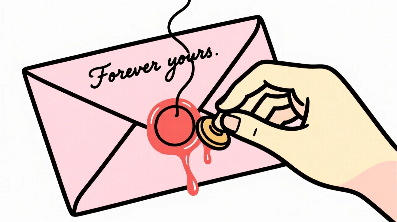 A love letter being sealed with wax