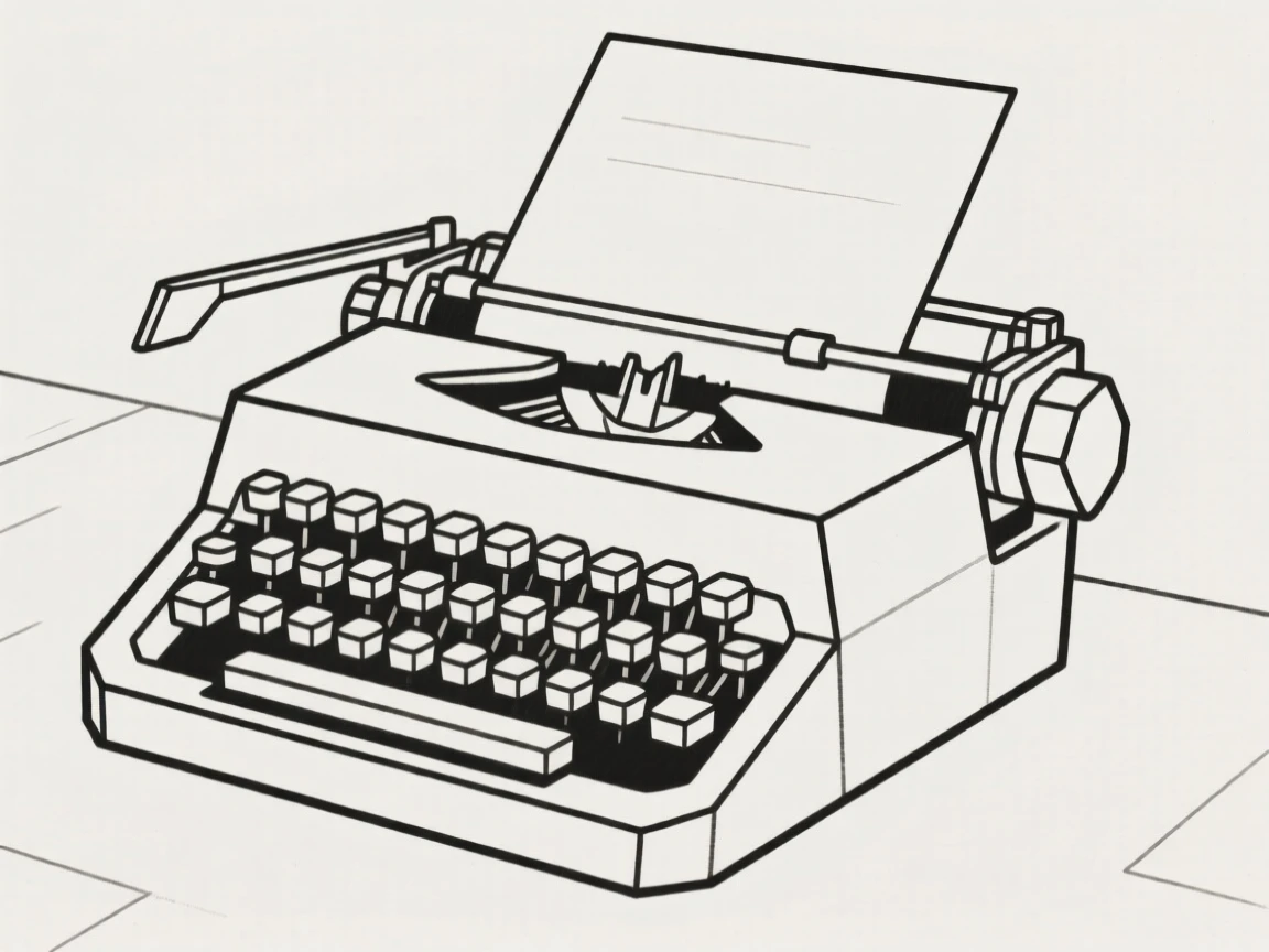 A vintage typewriter with a sheet of paper loaded