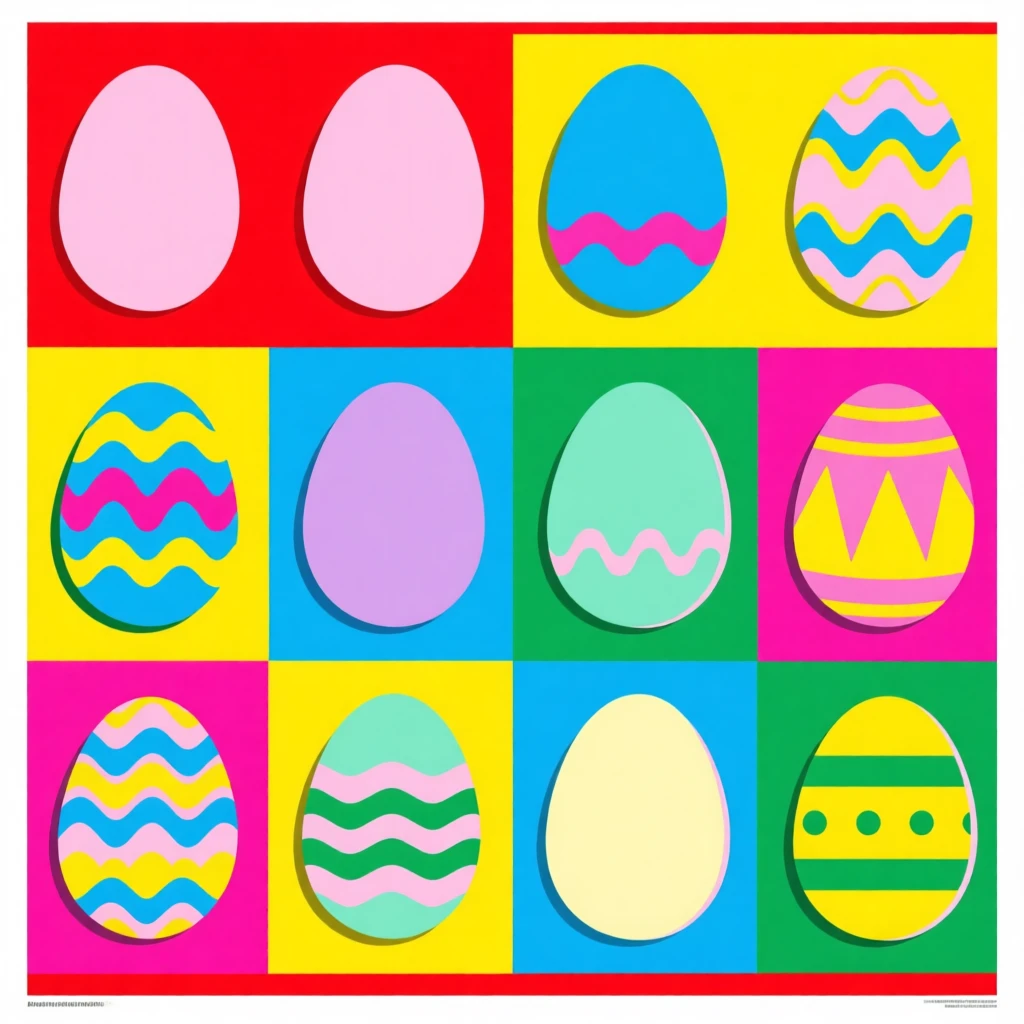 Easter eggs dyed in pastel colors