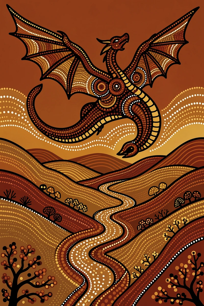 A sky dragon watching over a hidden valley