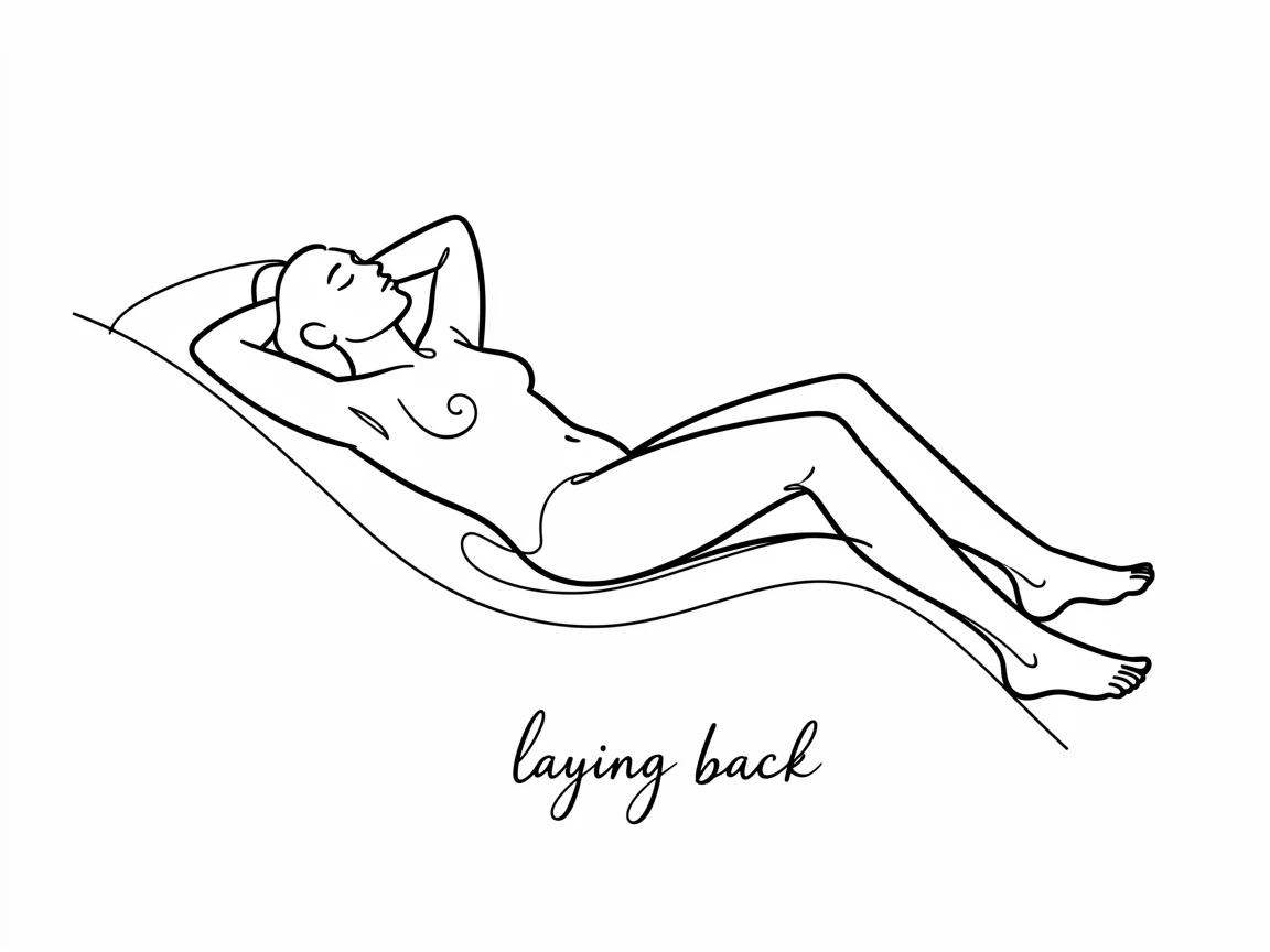 Draw a image to illustrate the meaning of "laying back", and to relax, take life easy.